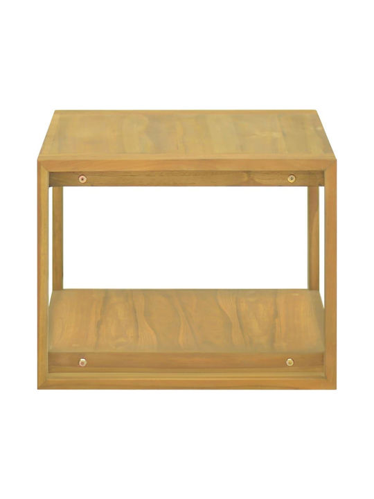 vidaXL Floor Bathroom Shelf Wooden with 2 Shelves 60x45x35cm Brown