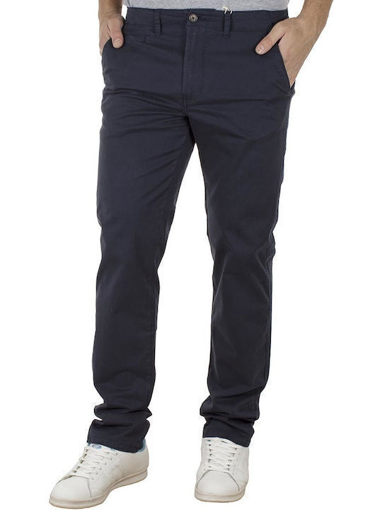 Double Ανδρικό Παντελόνι Chino Navy Μπλε