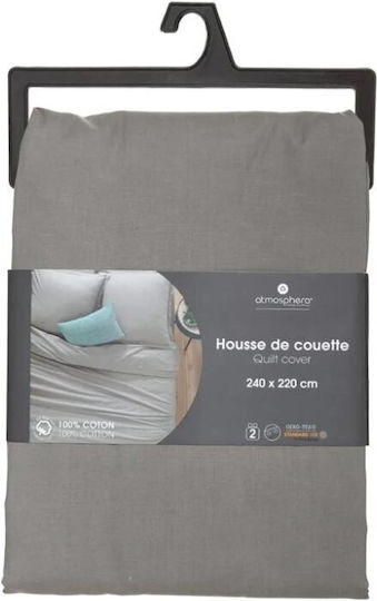 Atmosphera Duvet Cover Cotton Queen 240x220 Grey