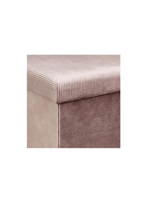 Stool For Living Room With Storage Space Upholstered with Velvet Pink 38x38x38cm