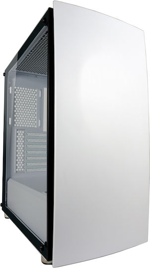 LC-Power Bright Sail X Гейминг Midi Tower Компютърна кутия със страничен прозорец Бял