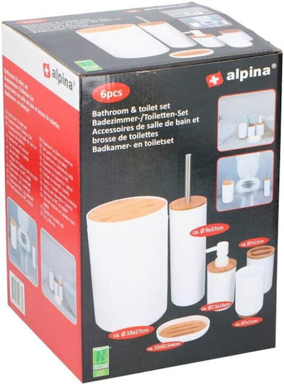 Alpina Appliances Бански Комплект Аксесоари За Баня Пластмаса Бели 6 Бройки Alpina Appliances Бански Комплект Аксесоари За Баня Пластмаса Бели 6 Бройки