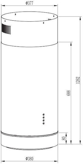 Gruppe Charisma Insel-Dunstabzug 38cm Inox