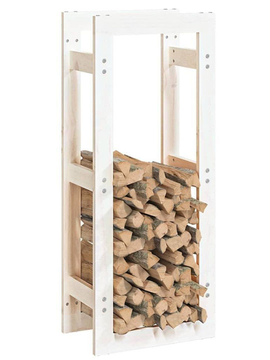 vidaXL Metalic Raft Depozitare lemne 41x25x100cm Alb