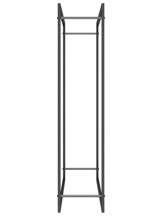 vidaXL Μεταλλικό Ράφι Αποθήκευσης Ξύλων 110x28x116cm Μαύρο