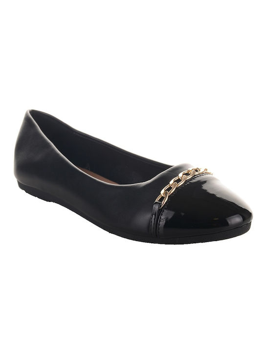 Famous Shoes Damen Ballerinas Spitz zulaufend in Schwarz Farbe