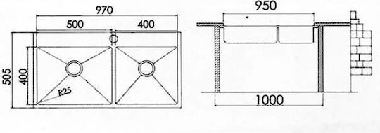 Excel Victoria 720MAS212 Ένθετος Αριστερός Inox Σατινέ Μ97xΠ50.5cm Ασημί Excel Victoria 720MAS212 Ένθετος Αριστερός Inox Σατινέ Μ97xΠ50.5cm Ασημί