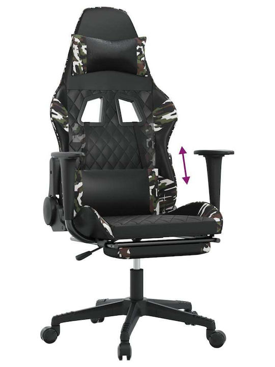 vidaXL 3143774 Καρέκλα Gaming Δερματίνης με Υποπόδιο Μαύρο/Παραλλαγή