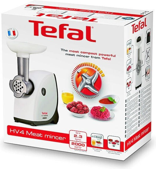 Tefal Meat Grinder Μηχανή Άλεσης Κιμά 2000W Λευκή