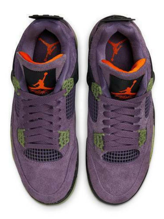 Air  4 Retro Boots Canyon Purple / Anthracite / Alligator / Safety Orange
