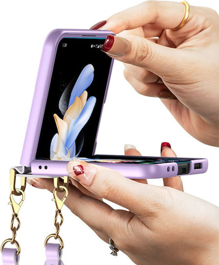 Tech-Protect Icon Chain Back Cover Δερματίνης Μαύρο (Galaxy Z Flip4)