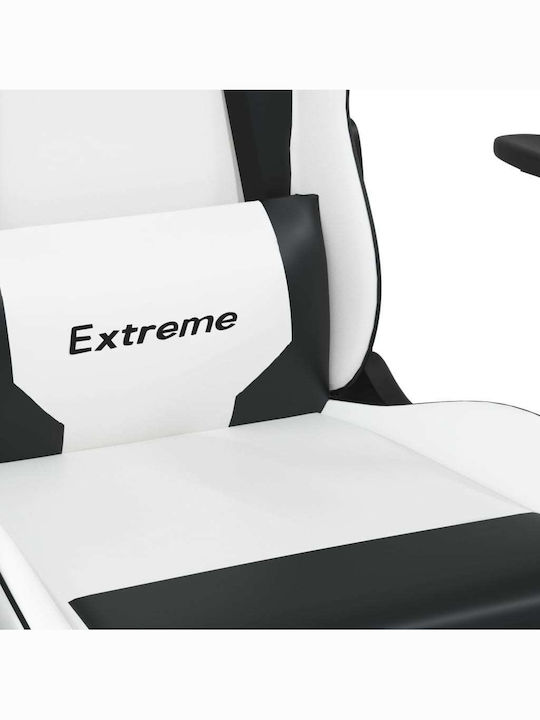 vidaXL 3143709 Геймърски стол Бяло/черно