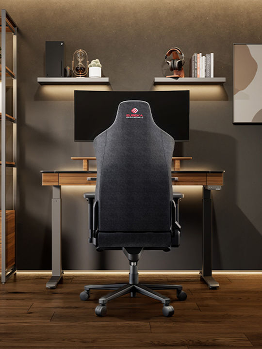 Eureka Ergonomic Python II GC-08 Υφασμάτινη Καρέκλα Gaming με Ρυθμιζόμενα Μπράτσα Κόκκινη