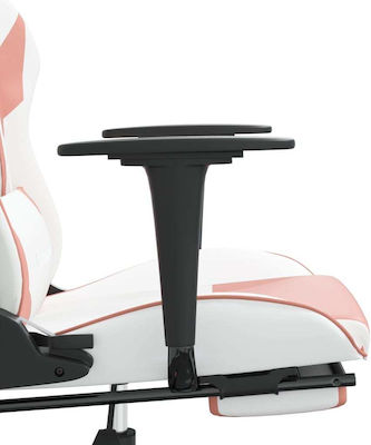 vidaXL 3143708 Gaming Stuhl mit Fußstütze White / Pink