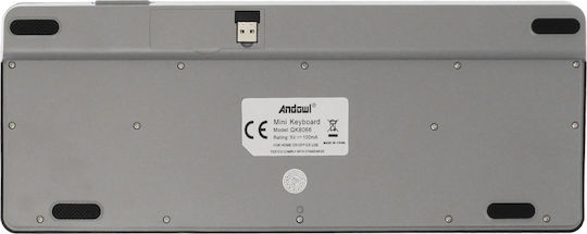 Andowl QK8066 Kabellos Bluetooth Nur Tastatur Englisch US Gray