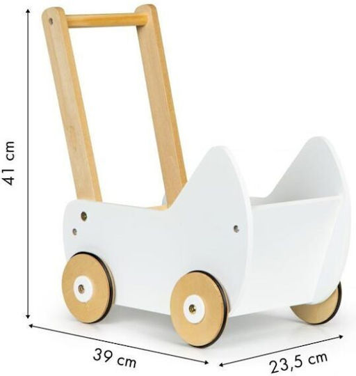 Ecotoys Καρότσι για Κούκλα από Ξύλο για 3+ Ετών