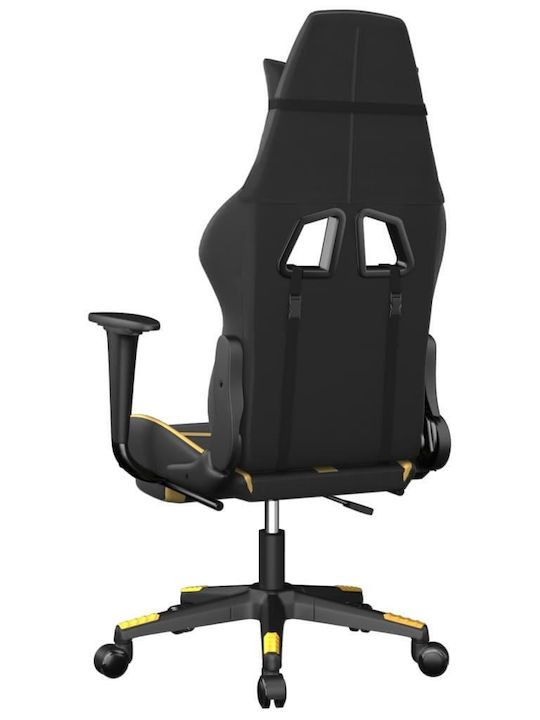 vidaXL 345436 Artificial Leather Gaming Chair with Footrest Black / Gold