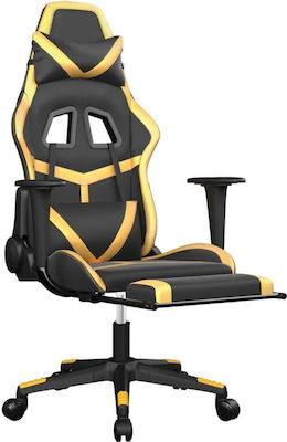 vidaXL 345436 Artificial Leather Gaming Chair with Footrest Black / Gold