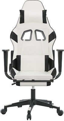 vidaXL 3143773 Artificial Leather Gaming Chair with Footrest White / Black