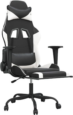 vidaXL 345416 Artificial Leather Gaming Chair with Footrest Black