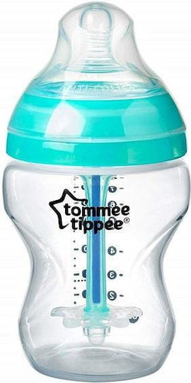Tommee Tippee Set Plastic Baby Bottles Advanced Comfort Vented Bottle Starter Kit Anti-Colic with Silicone Teat for 0+ Months Turquoise 260ml 8 Pieces