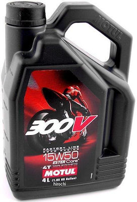 Motul 300V Factory Line Road Racing Συνθετικό Λάδι Μοτοσυκλέτας για Τετράχρονους Κινητήρες 15W-50 4lt