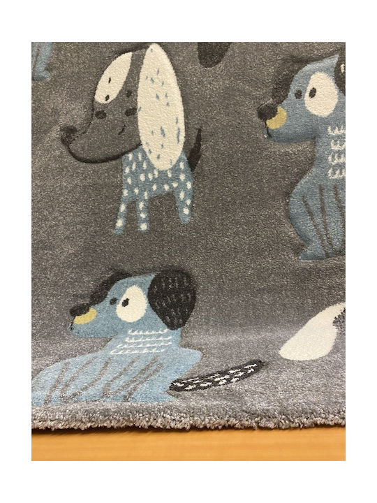 Koulis Carpets Σκυλάκια 8320A Παιδικό Χαλί Γκρι 70x150cm