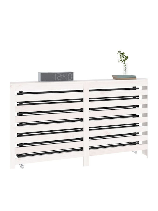 vidaXL Husă Pentru Radiator Din Lemn Masiv Alb 153x19x84cm