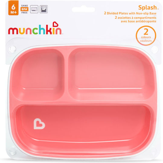 Munchkin Children's Food Plate Splash from Plastic Pink-Purple 2 Pieces