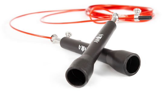 AMILA Wire / PVC Adjustable Jump Rope with Ball Bearings Black Speed Rope 3m