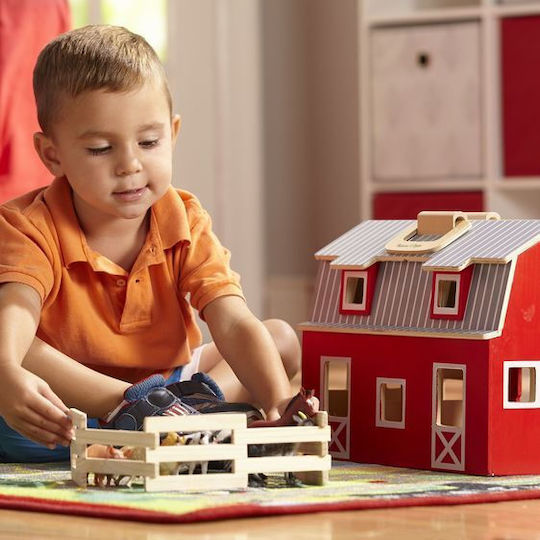 Melissa & Doug Fold & Go Barn Wooden Dollhouse