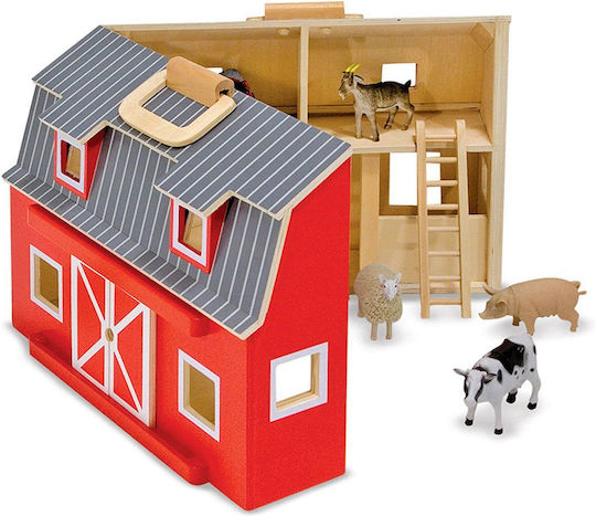 Melissa & Doug Fold & Go Barn Wooden Dollhouse