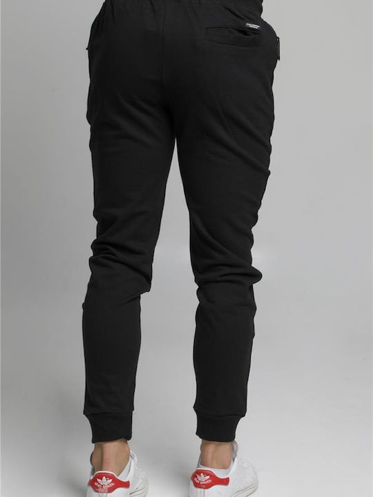 Double Men's Sweatpants with Rubber Black