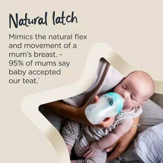 Tommee Tippee Plastic Baby Bottle Advanced Anti-Colic With Silicone Teat For 0+ Months Blue 260ml