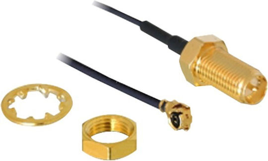 DeLock Καλώδιο Κεραίας WiFi RP-SMA Male - MHF 0.2m Μαύρο (88420)