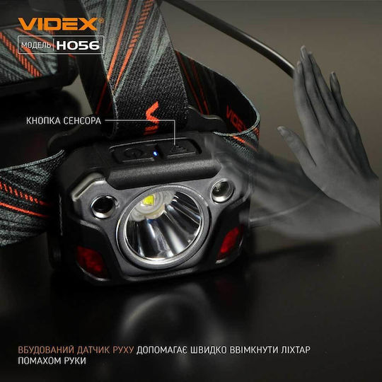 Videx Επαναφορτιζόμενος Φακός Κεφαλής LED IP68 με Μέγιστη Φωτεινότητα 1400lm Videx