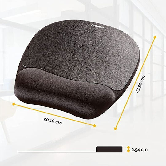 Fellowes Memory Foam Mouse Pad (196mm) με Στήριξη Καρπού Μαύρο 9176501