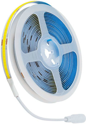 GloboStar Bandă LED Alimentare 12V cu Lumină Alb Natural Lungime 5m și 308 LED-uri pe Metru cu Alimentare