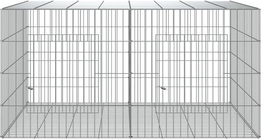 vidaXL Rodent Cage Rabbit Cage 2 Panels Made of Galvanized Iron Silver 110x79x54cm