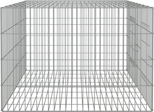 vidaXL Rodent Cage Rabbit Cage 2 Panels Made of Galvanized Iron Silver 110x79x54cm