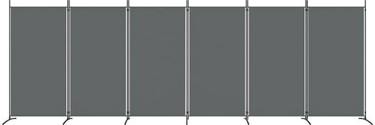 vidaXL Декоративен Параван Текстилен с 6 Панела Charcoal 520x180см