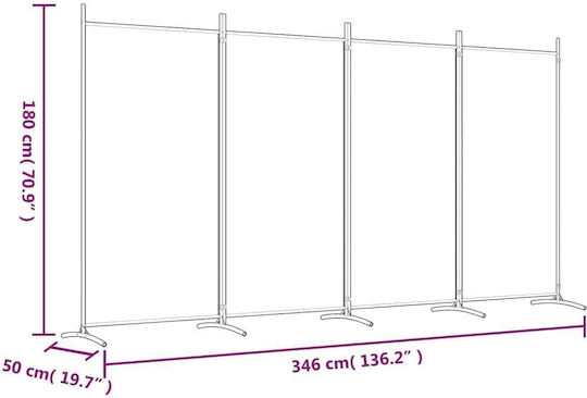 vidaXL Dekorativer Raumteiler Stoff 346x180cm