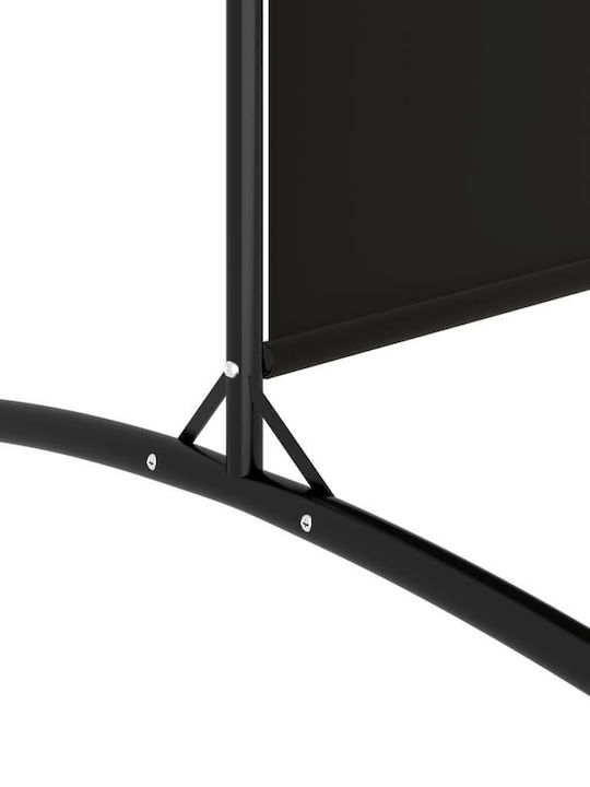vidaXL Decorative Room Divider Fabric with 4 Panels Black 346x180cm