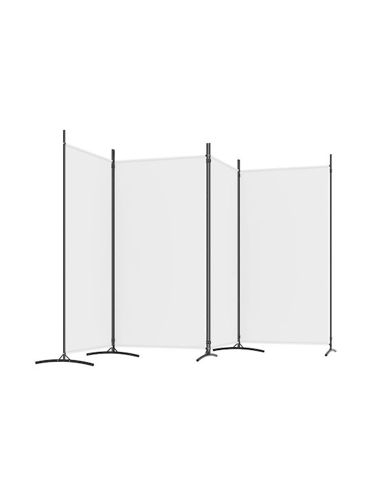 vidaXL Decorativ Paravan Tesatura cu 4 Panouri White 346x180cm
