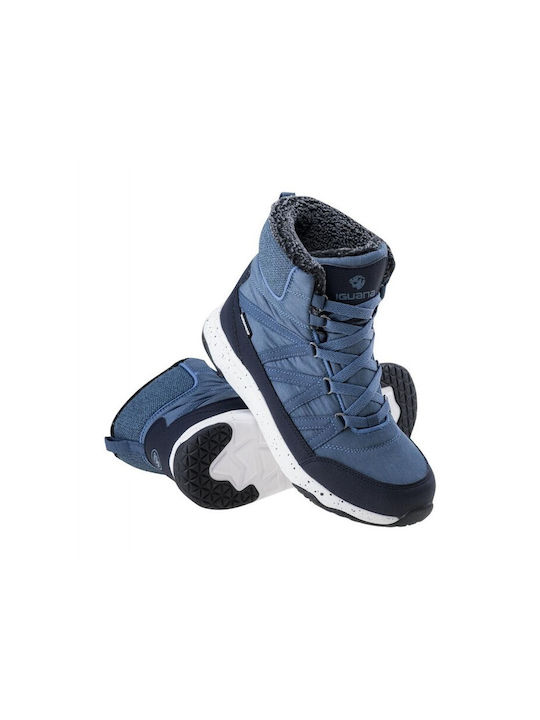 Iguana Notari Mid Damen Knöchelstiefel mit Pelz Blau