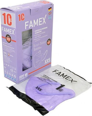 Famex Kids Mask FFP2 NR XXS Μάσκα Προστασίας FFP2 XXS για Παιδιά Λιλά 1τμχ