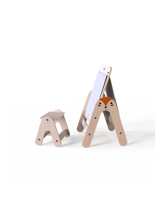 Fox Kids Table and Chairs Set made of Wood Beige Mamatoyz