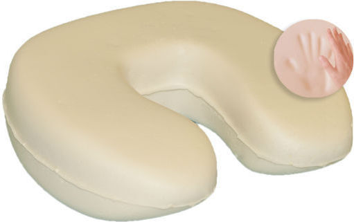 Amve Μαξιλάρι Αυχένα με Memory Foam & Οπή σε Μπεζ χρώμα 13535