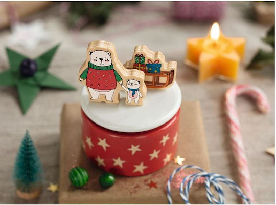 Moses Ξύλινο Μουσικό Κουτί 8x8x10 cm Christmas Friends Χριστουγεννιάτικο Διακοσμητικό