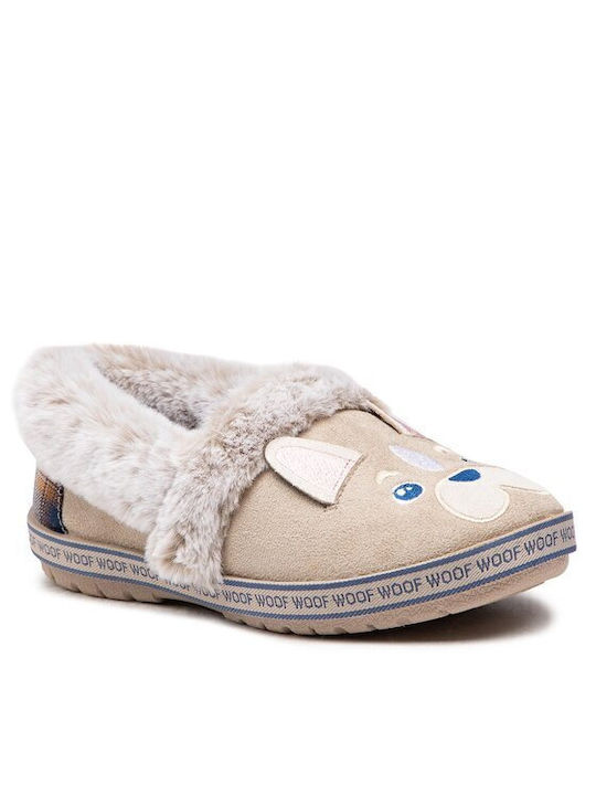 Skechers Bobs Dog Attitude Closed-Back Women's Slippers In Beige Colour